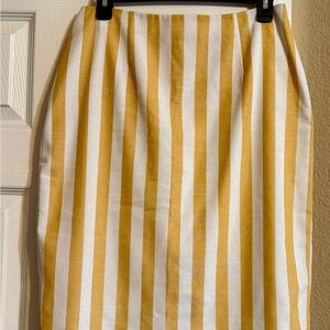Alexia Admor Yellow and White Striped Pencil Skirt